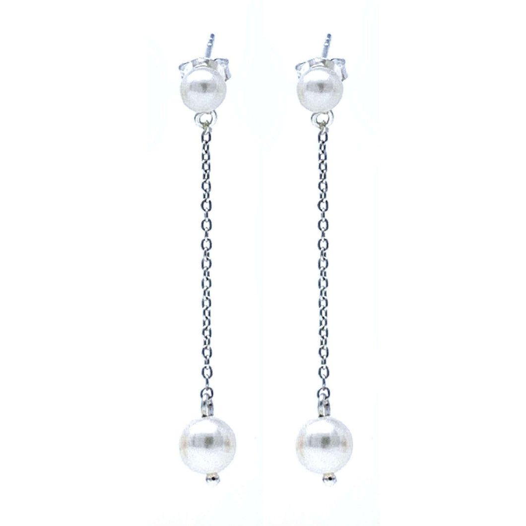 Drop Freshwater Pearl Stud Earrings Sterling Silver