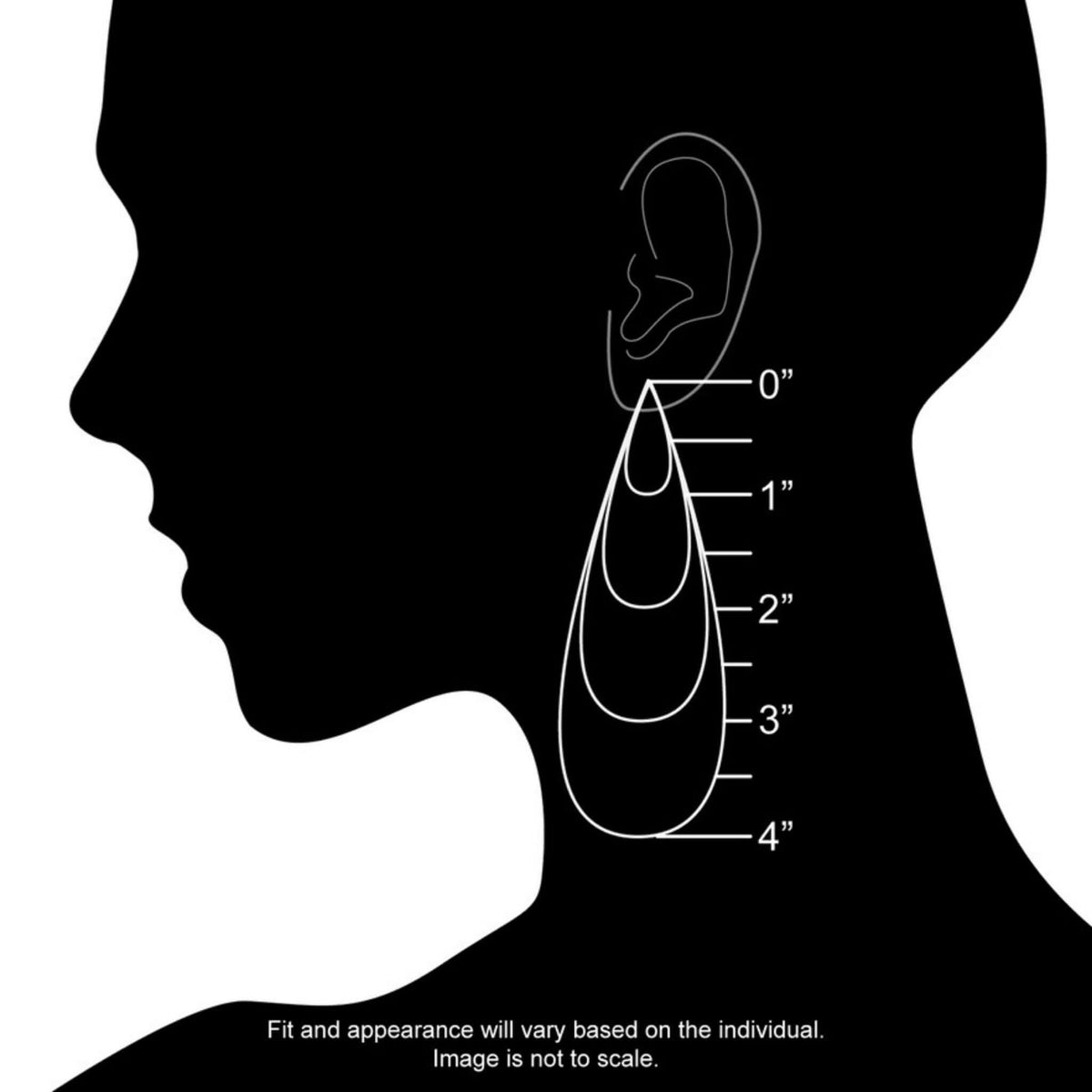 Earrings Size Chart For Women - Costume Fashion Jewelry