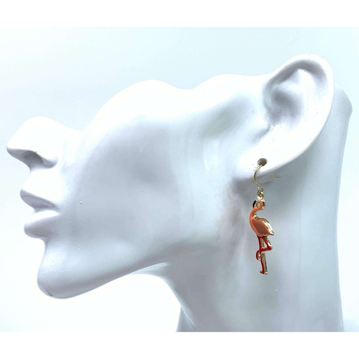 Enamel Pink Flamingo Earrings - SeaSpray Jewelry