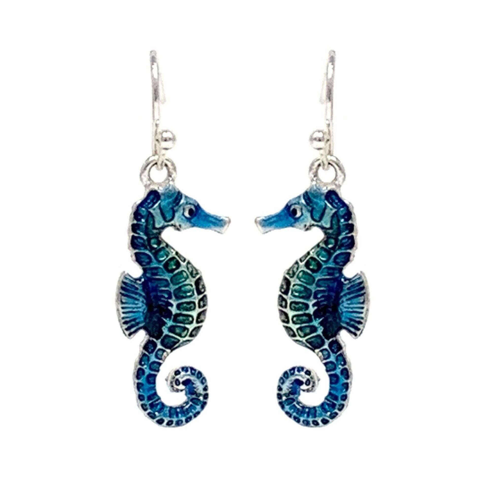 Fashion Drop Dangle Blue Seahorse Earrings