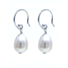 White Freshwater Cultured Pearl Drop Earrings Sterling Silver
