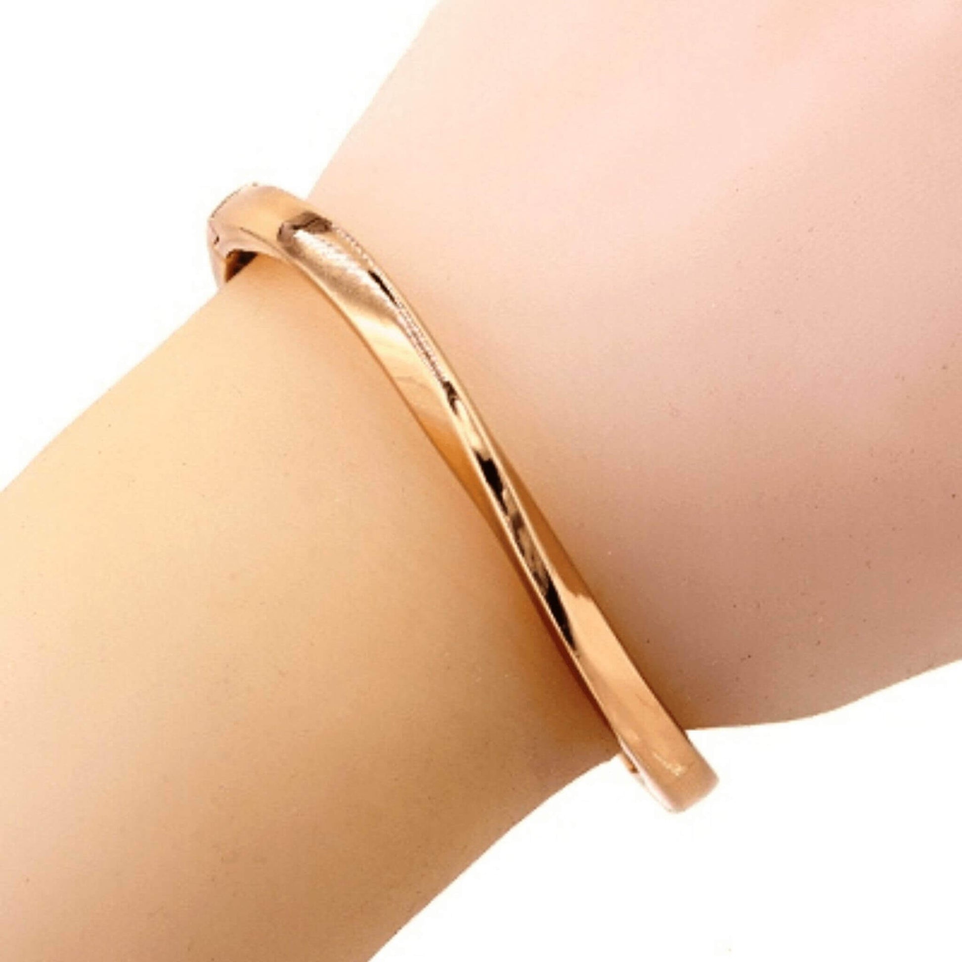 Gold Bangle Hinged Bracelet - Costume Fashion Jewelry