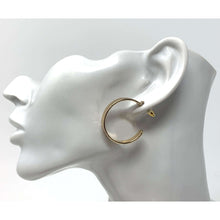 Gold Hammered Flat Hoop Earrings
