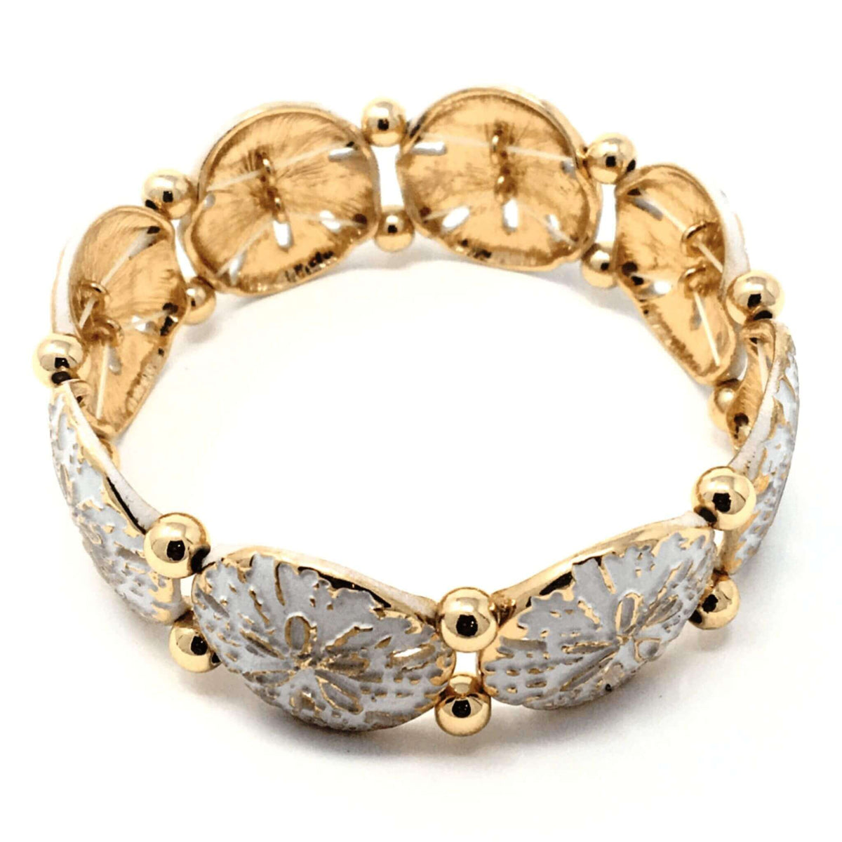 Gold Sand Dollar Beach Themed Bracelet