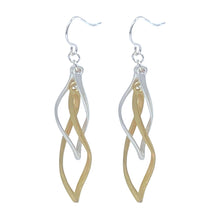 Matte Gold &amp; Silver Twist Hoop Earrings
