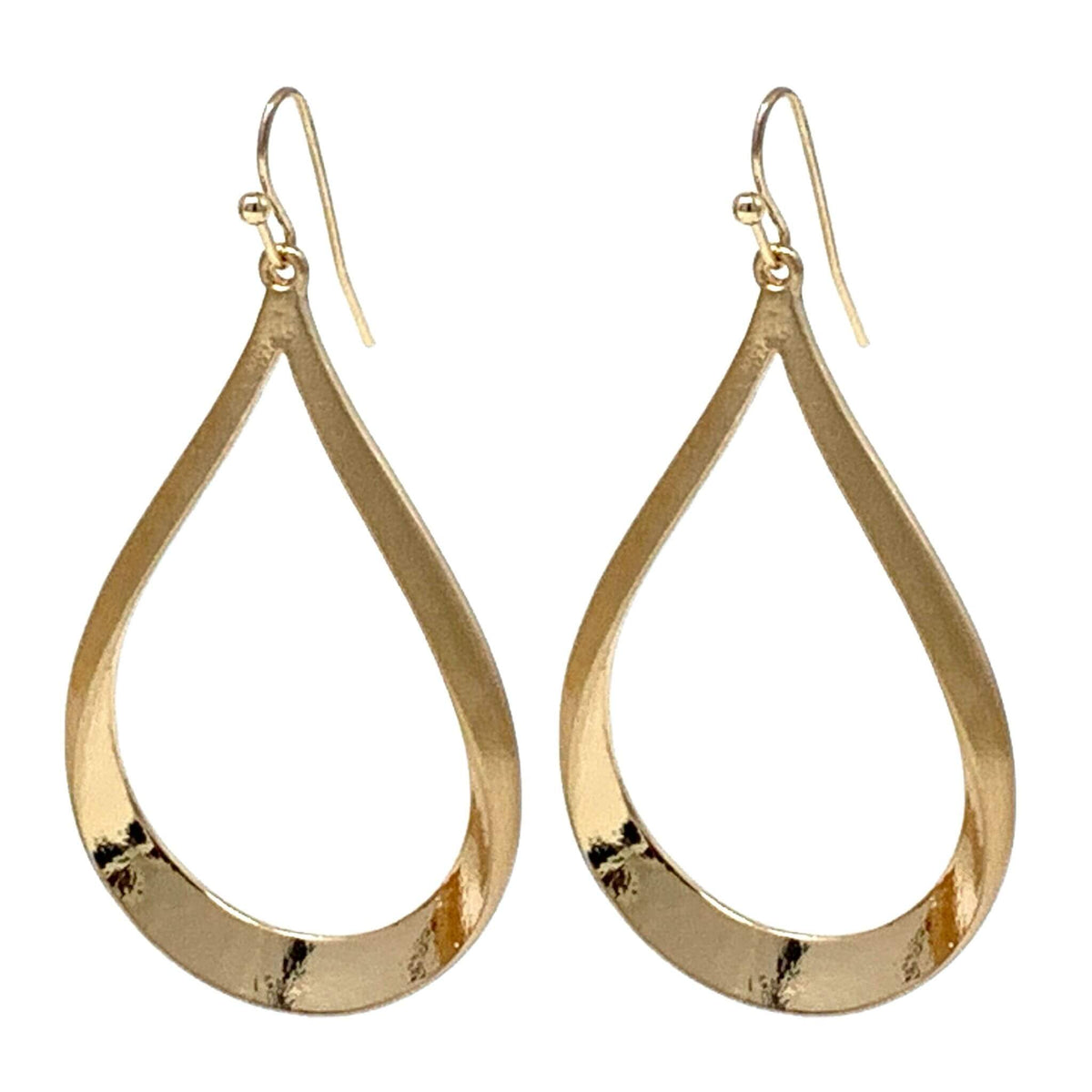 Gold Teardrop Hoop Earrings
