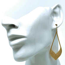 Gold Textured Dangle Teardrop Earrings - SeaSpray Jewelry
