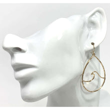 Gold Wave Teardrop Earrings
