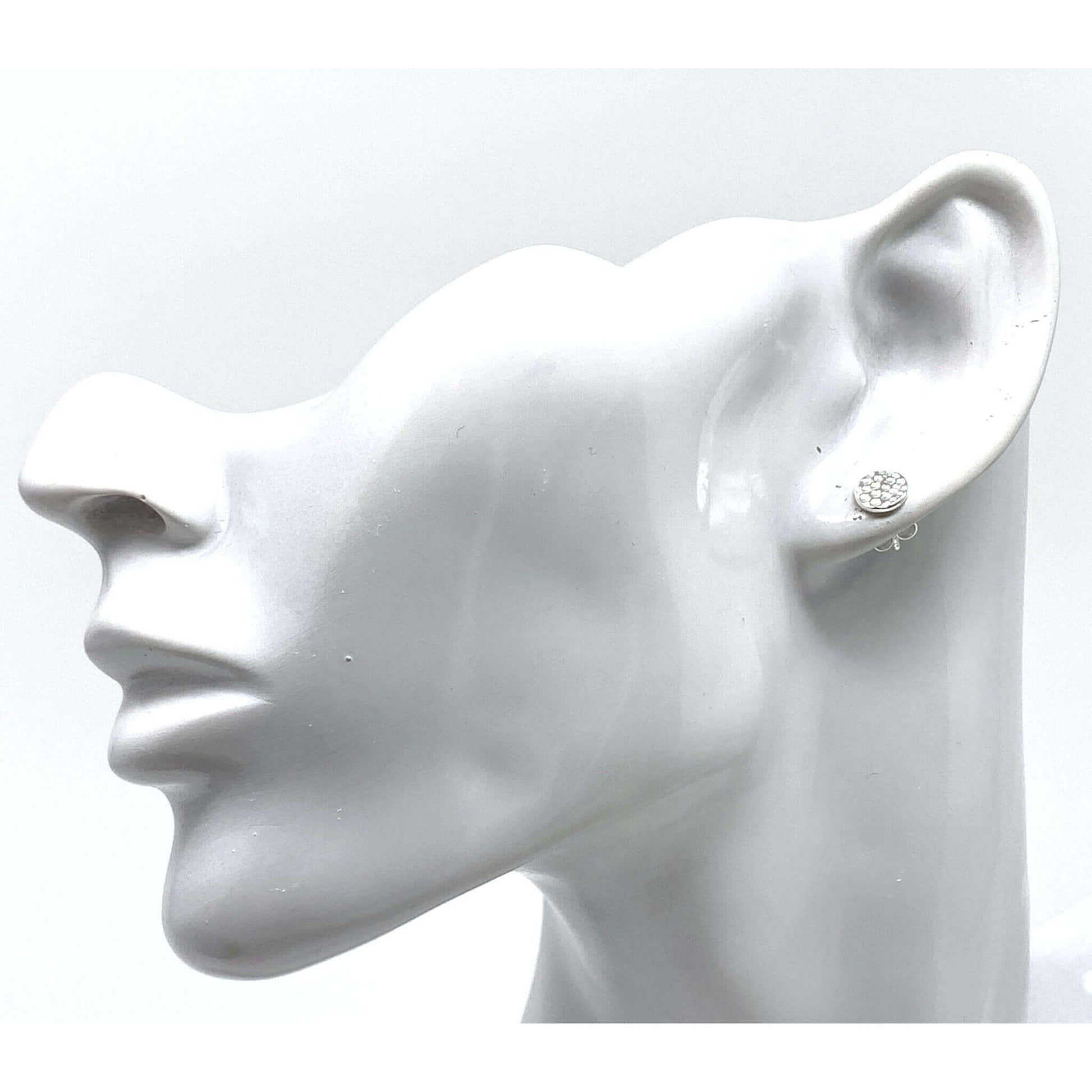 Hammered Disc Earrings In Sterling Silver