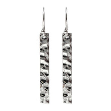 Hammered Sterling Silver Bar Earrings
