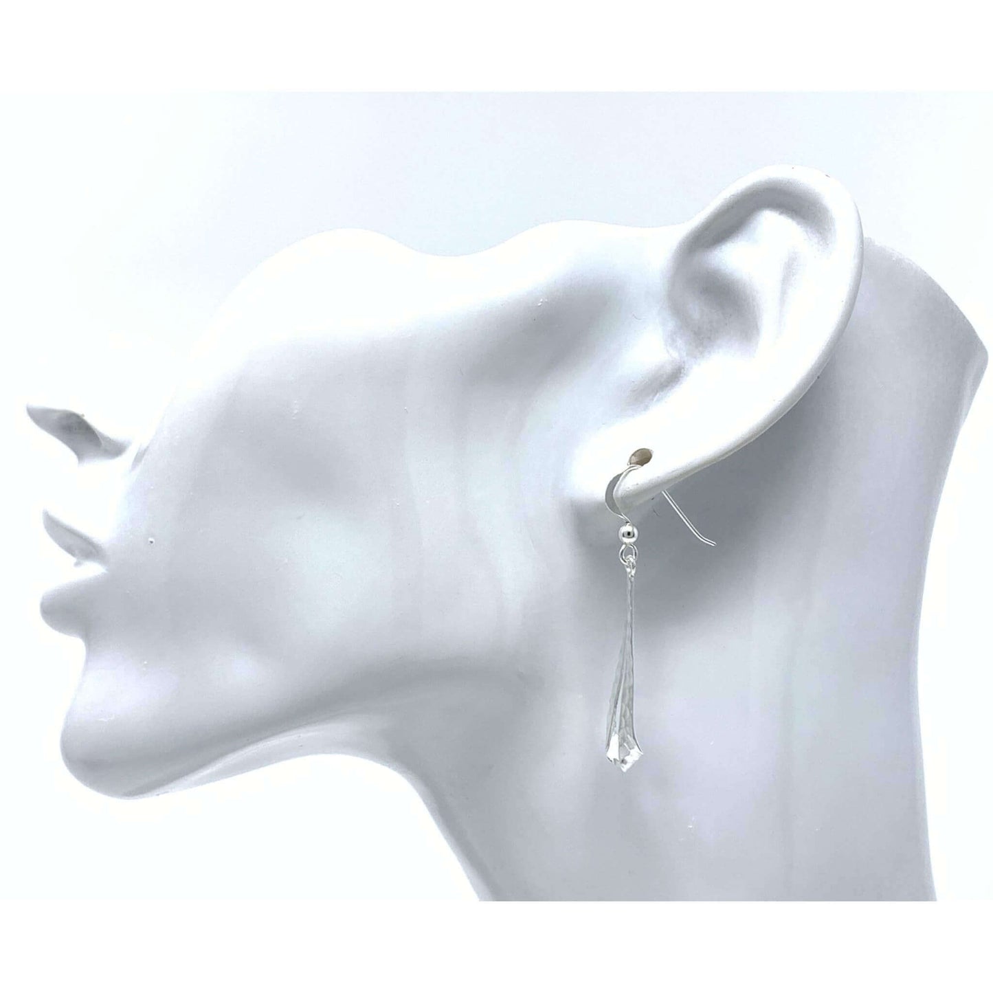 Hammered Sterling Silver Teardrop Dangle Earrings - Fine Jewelry