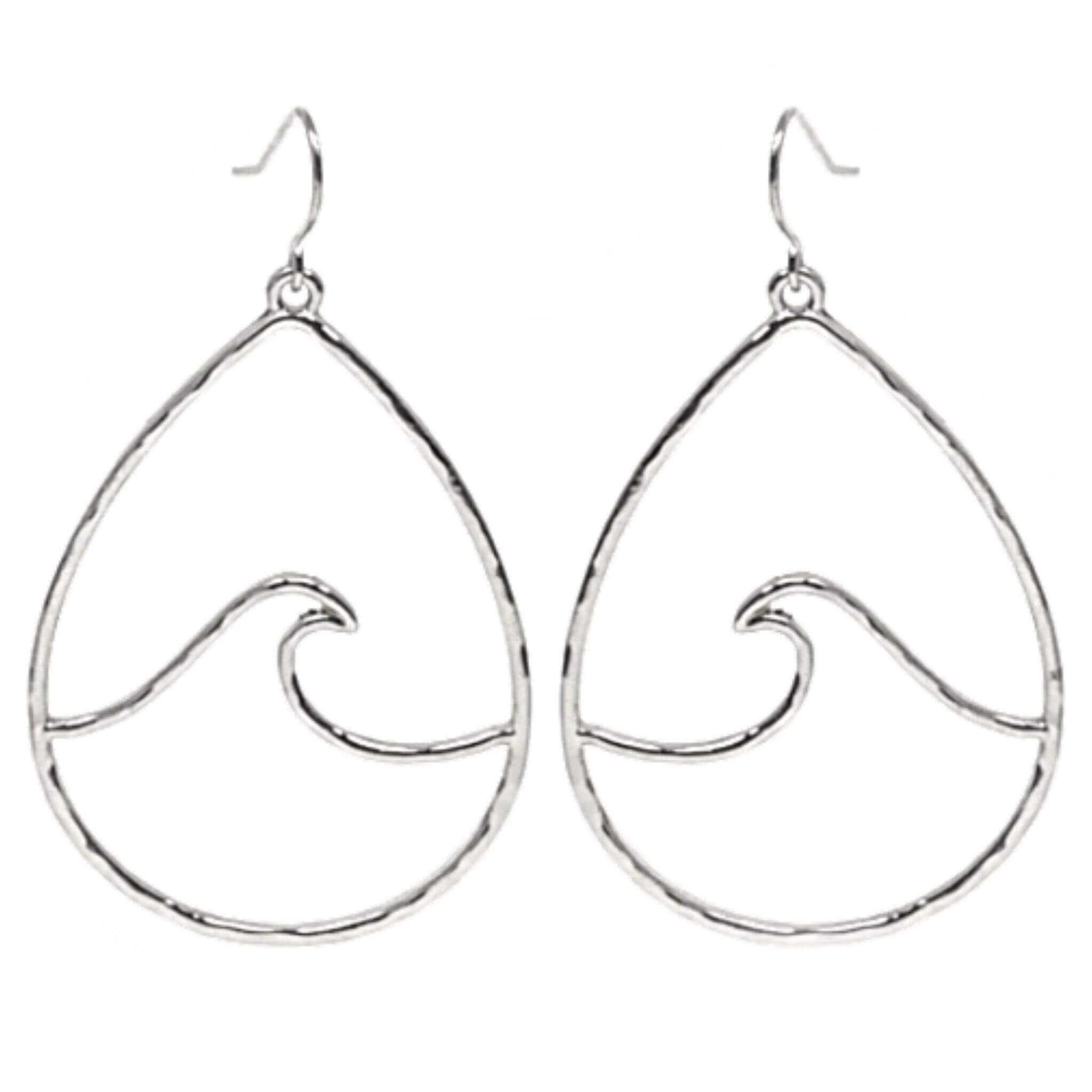 Hammered Teardrop Wave Earrings | Elegant Gold & Silver Designs