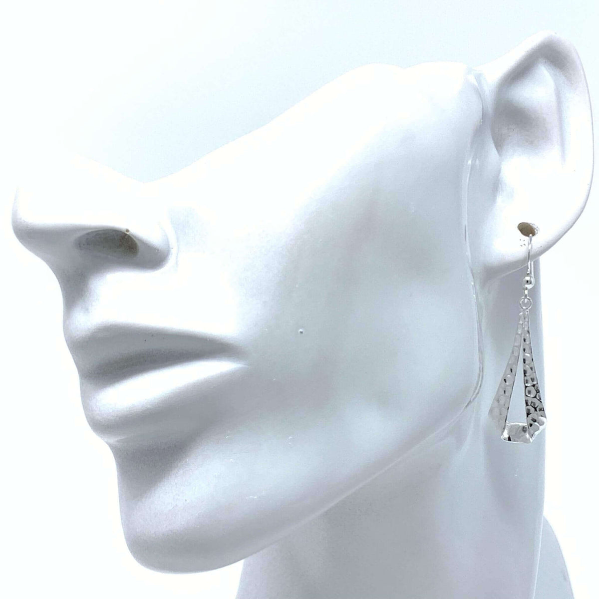 Hammered Teardrop Sterling Silver Earrings - Drop Dangle Earrings