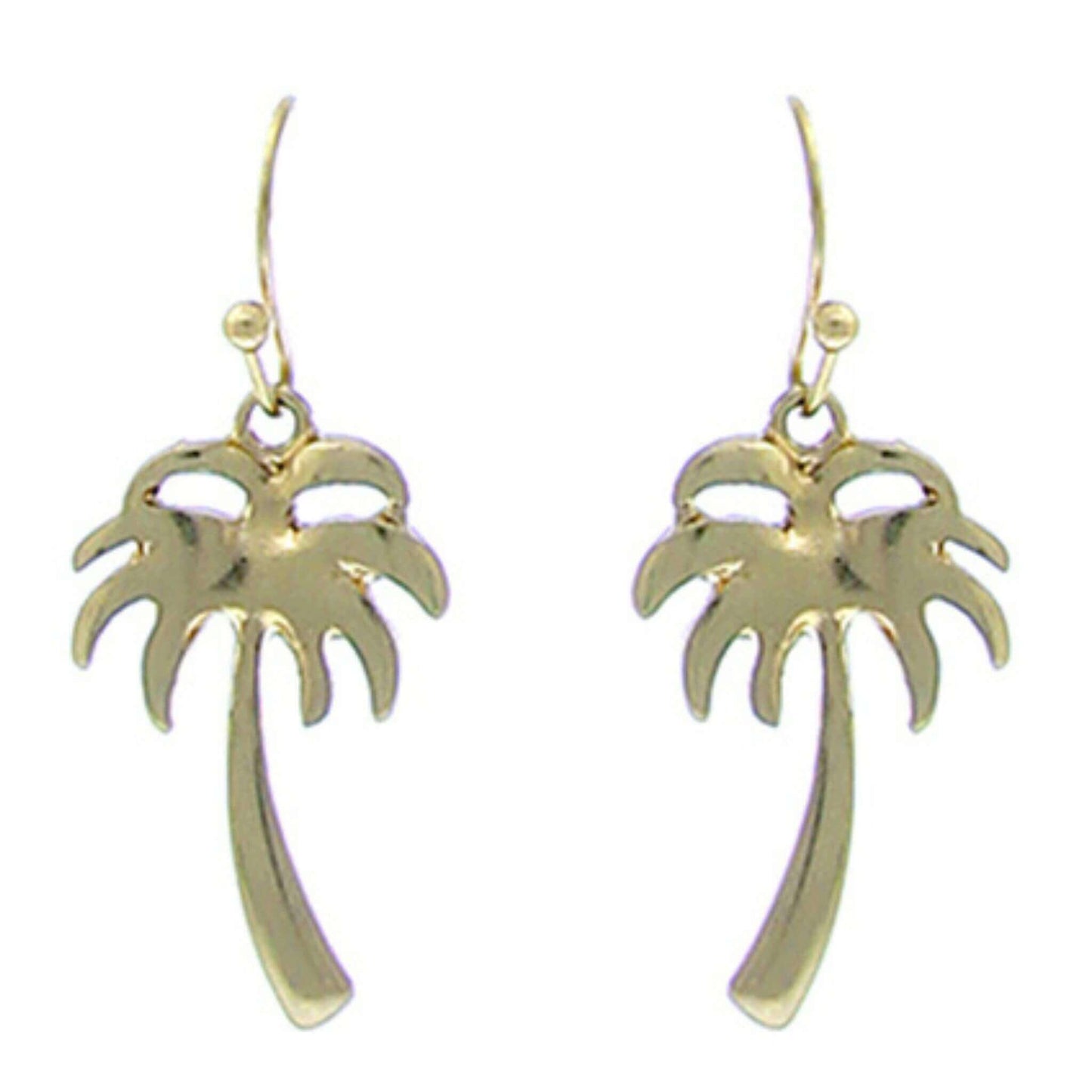 Hawaiian Beach Gold Palm Tree Earrings - Fashion Jewelry