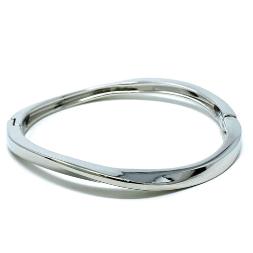 Hinged Silver Bangle Bracelet - Fashion Jewelry