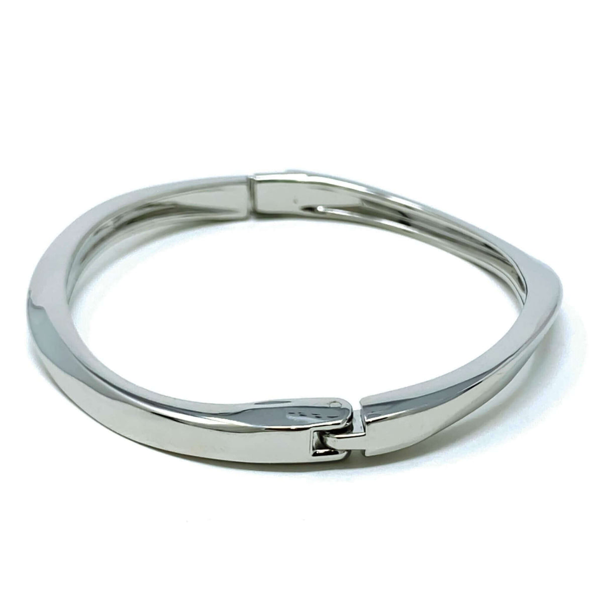 Hinged Silver Cuff Bracelet - Costume Jewelry