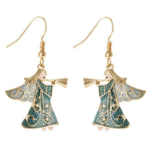 Holiday Gold Christmas Angel Earrings - Fashion Jewelry
