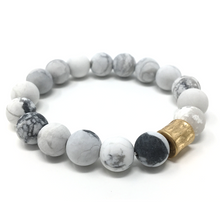 White Howlite Beaded Boho Stretch Bracelet For Women - Fashion Jewelry

