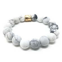 White Howlite Beaded Boho Stretch Bracelet For Women - Costume Jewelry
