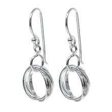 Interlocking Sterling Silver Circle Earrings
