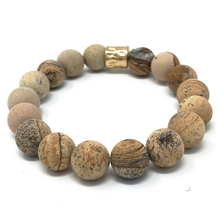 Picture Jasper Stone Beaded Bracelet - SeaSpray Jewelry
