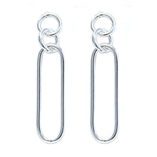 Linked Circle &amp; Oval Stud Earrings Sterling Silver
