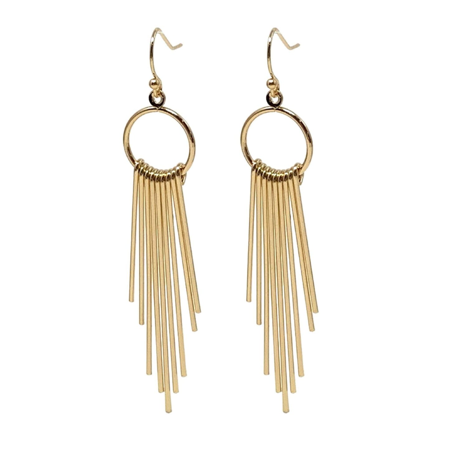 Long Gold Tassel Earrings