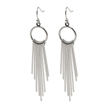 Long Silver Tassel Earrings
