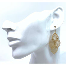 Matte Gold Filigree Leaf Dangle Earrings - Costume Jewelry
