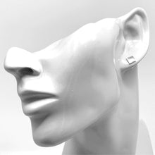 Matte Silver Square Earrings Studs
