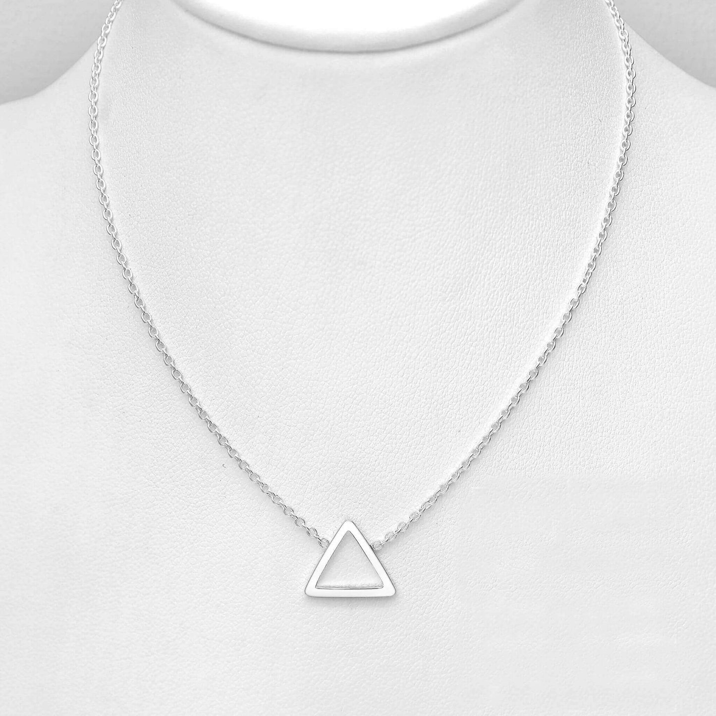 Minimalist Triangle Necklace In Sterling Silver