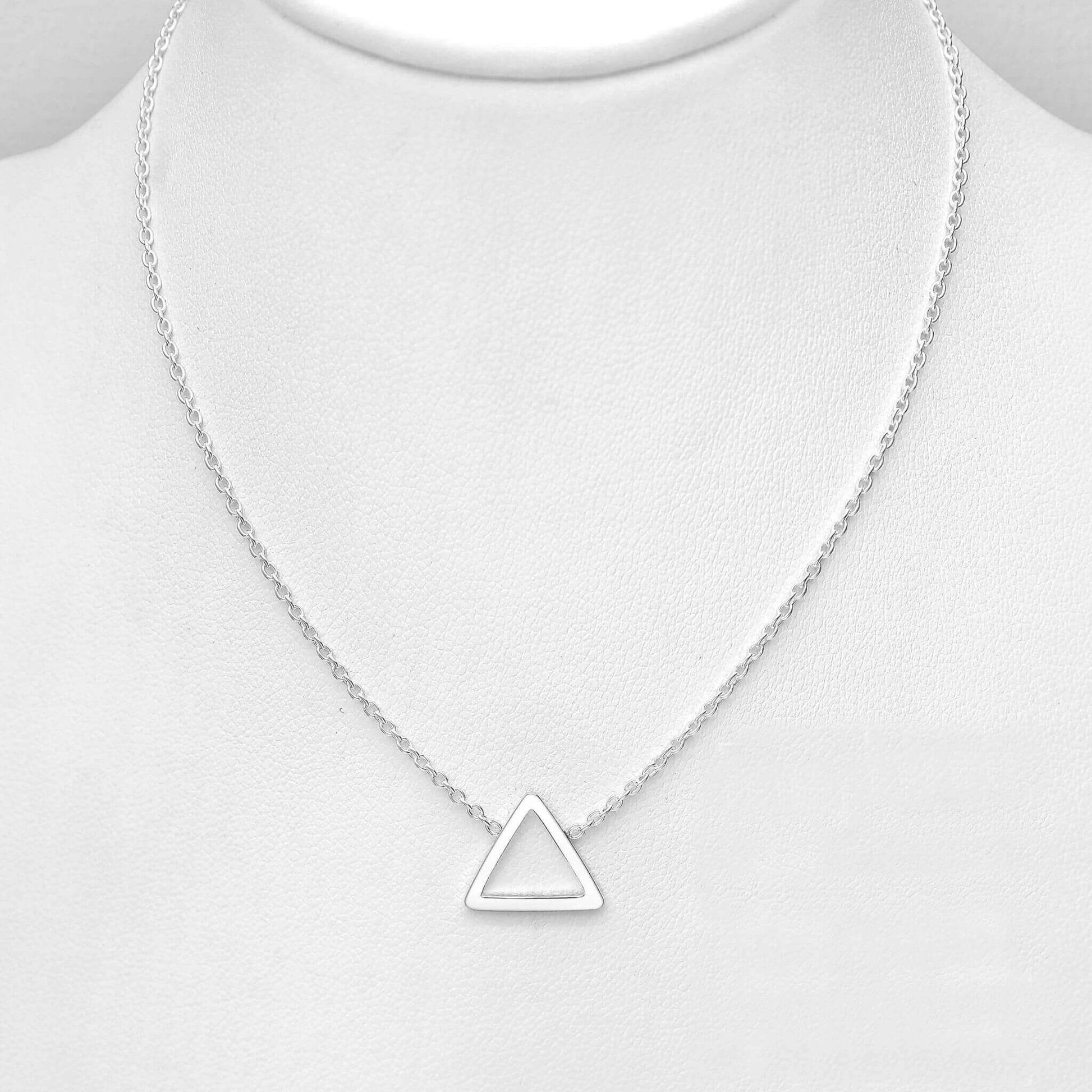 Minimalist Triangle Necklace In Sterling Silver