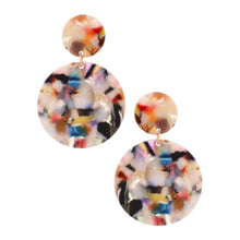 Multi Color Circle Resin Earrings - Fashion Jewelry
