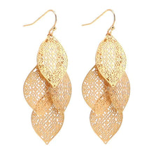 Multi-Layer Gold Filigree Leaf Chandelier Earrings - SeaSpray Jewelry
