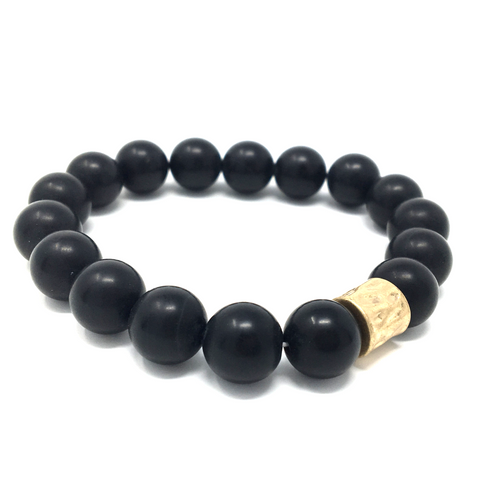 Black Onyx Beaded Stretch Boho Bracelet For Women - Fashion Jewelry