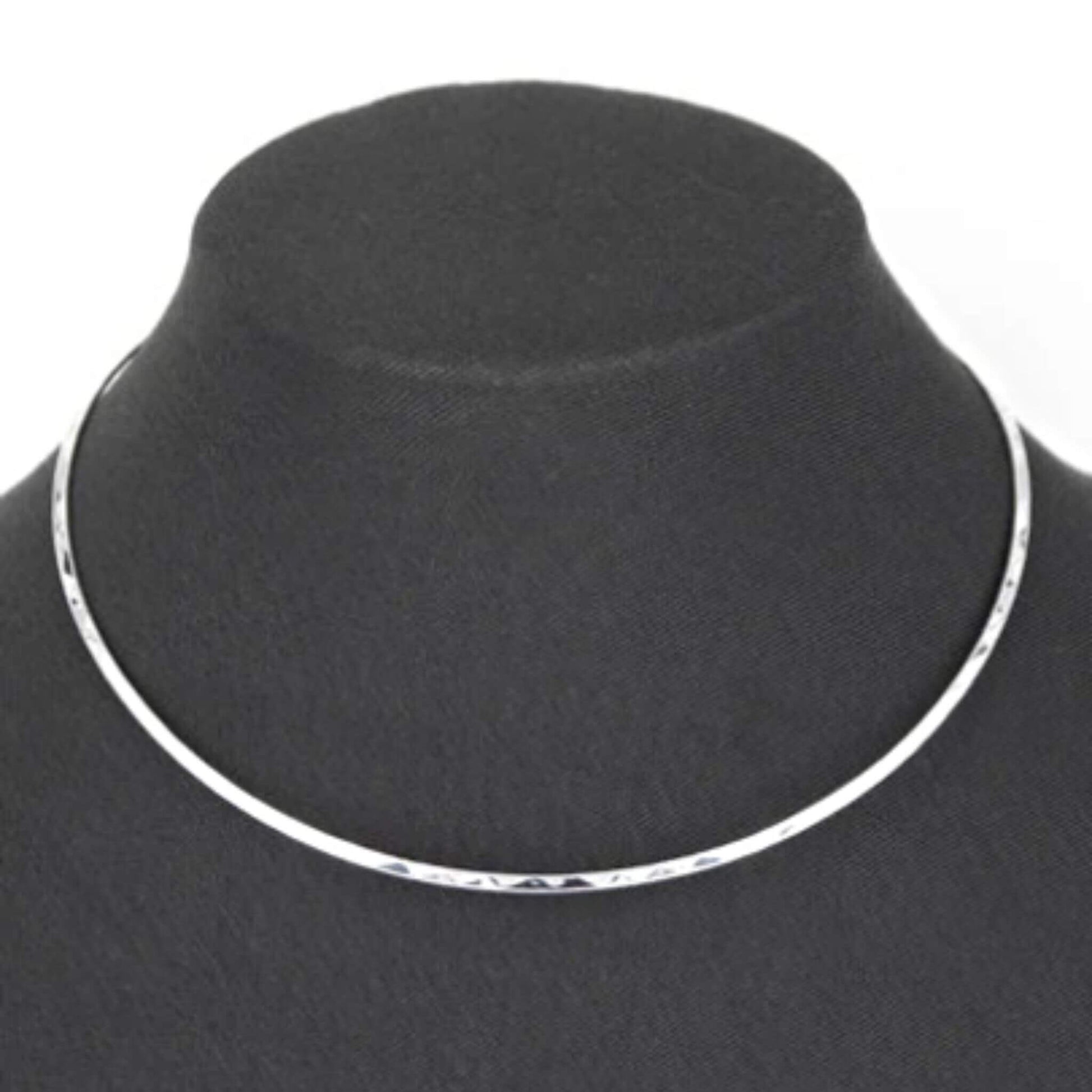 Open Back Silver Plated Choker Necklace