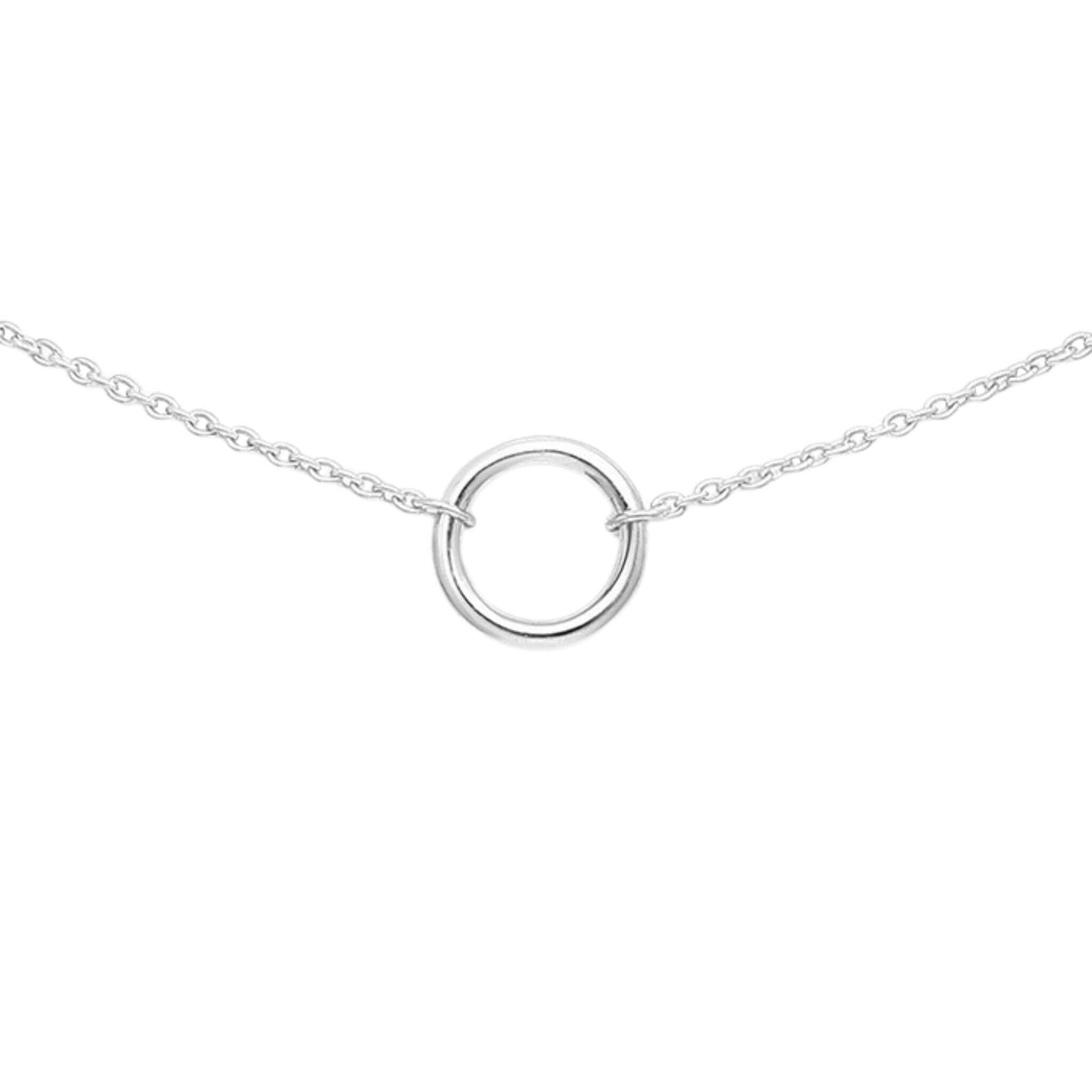 Open Circle Choker necklace In Sterling Silver