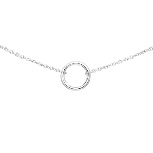 Open Circle Choker necklace In Sterling Silver
