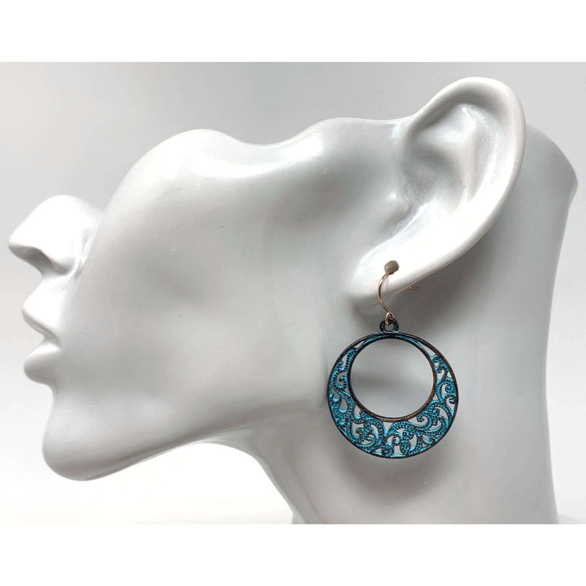 Patina Circle Filigree Earrings