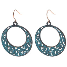 Patina Filigree Circle Earrings
