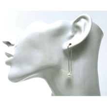 Pearl Threader Earrings In Sterling Silver - Pearl Earrings
