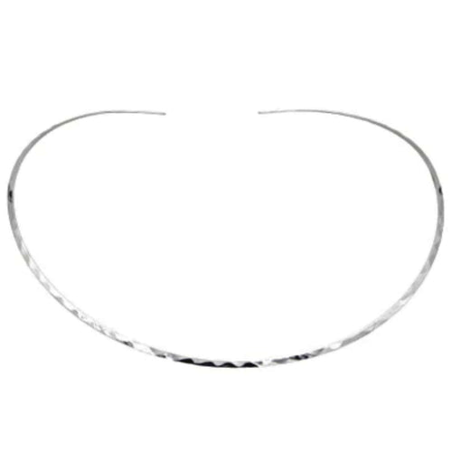 Plated Silver Choker Necklace - Open Back