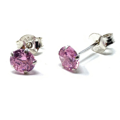 Purple Alexandrite Cubic Zirconia Sterling Silver Stud Earrings - Fine Jewelry
