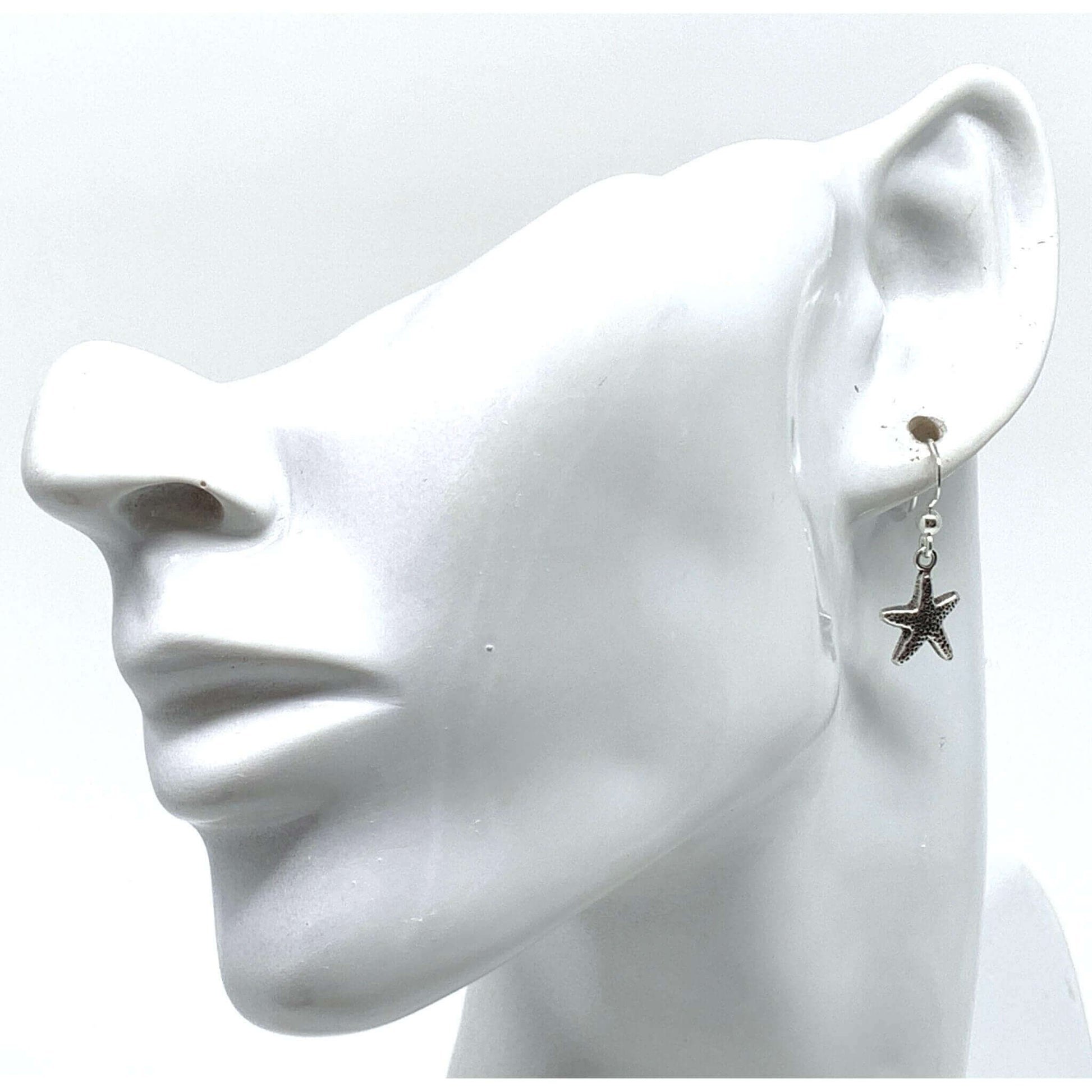 Sea Star Earrings In Oxidized Sterling Silver