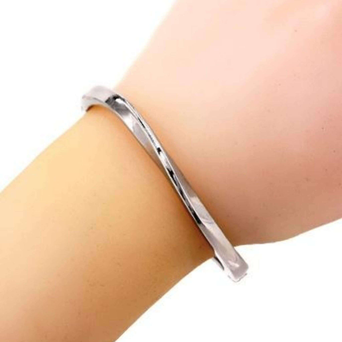 Silver Bangle Hinged Bracelet - SeaSpray Jewelry