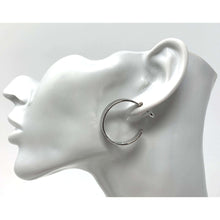 Silver Hammered Flat Hoop Earrings
