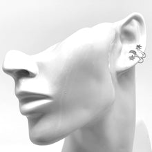 Star And Crescent Moon Sterling Silver Ear Cuffs
