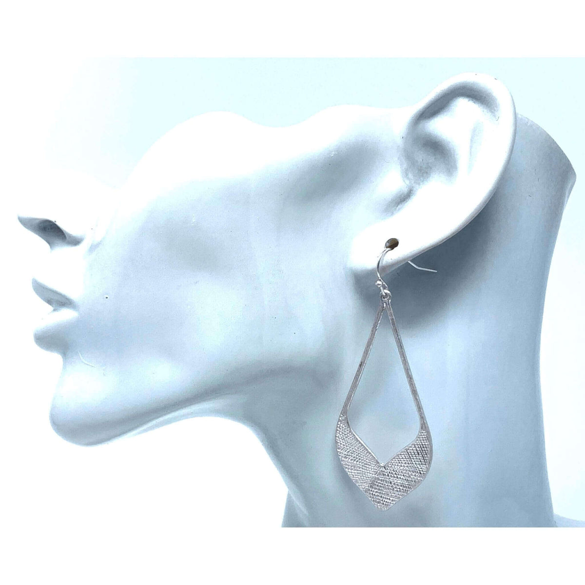 Silver Teardrop Trendy Dangle Earrings - SeaSpray Jewelry