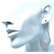 Silver Textured Dangle Teardrop Earrings - Fashion Costume Jewelry
