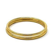 Stackable 18K Gold Plated Double Band Ring - Sterling Silver Jewelry
